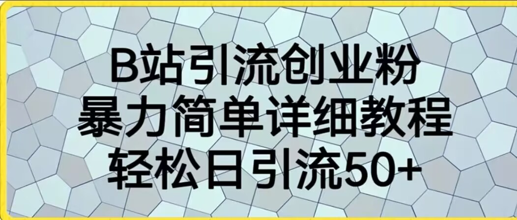 B站引流技术，长期稳定，非常简单副业项目课程-副业赚钱项目-副业赚钱创业-手机赚钱副业-挂机项目-鹿图社副业网-资源网-无人直播-引流秘籍-电商运营鹿图社