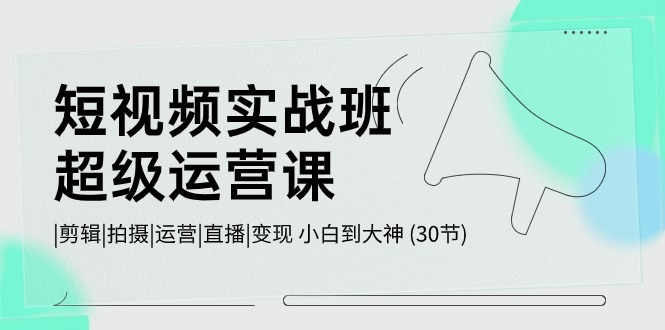 短视频实战班超级运营课 |剪辑|拍摄|运营|直播|变现 小白到大神 (30节)副业项目课程-副业赚钱项目-副业赚钱创业-手机赚钱副业-挂机项目-鹿图社副业网-资源网-无人直播-引流秘籍-电商运营鹿图社