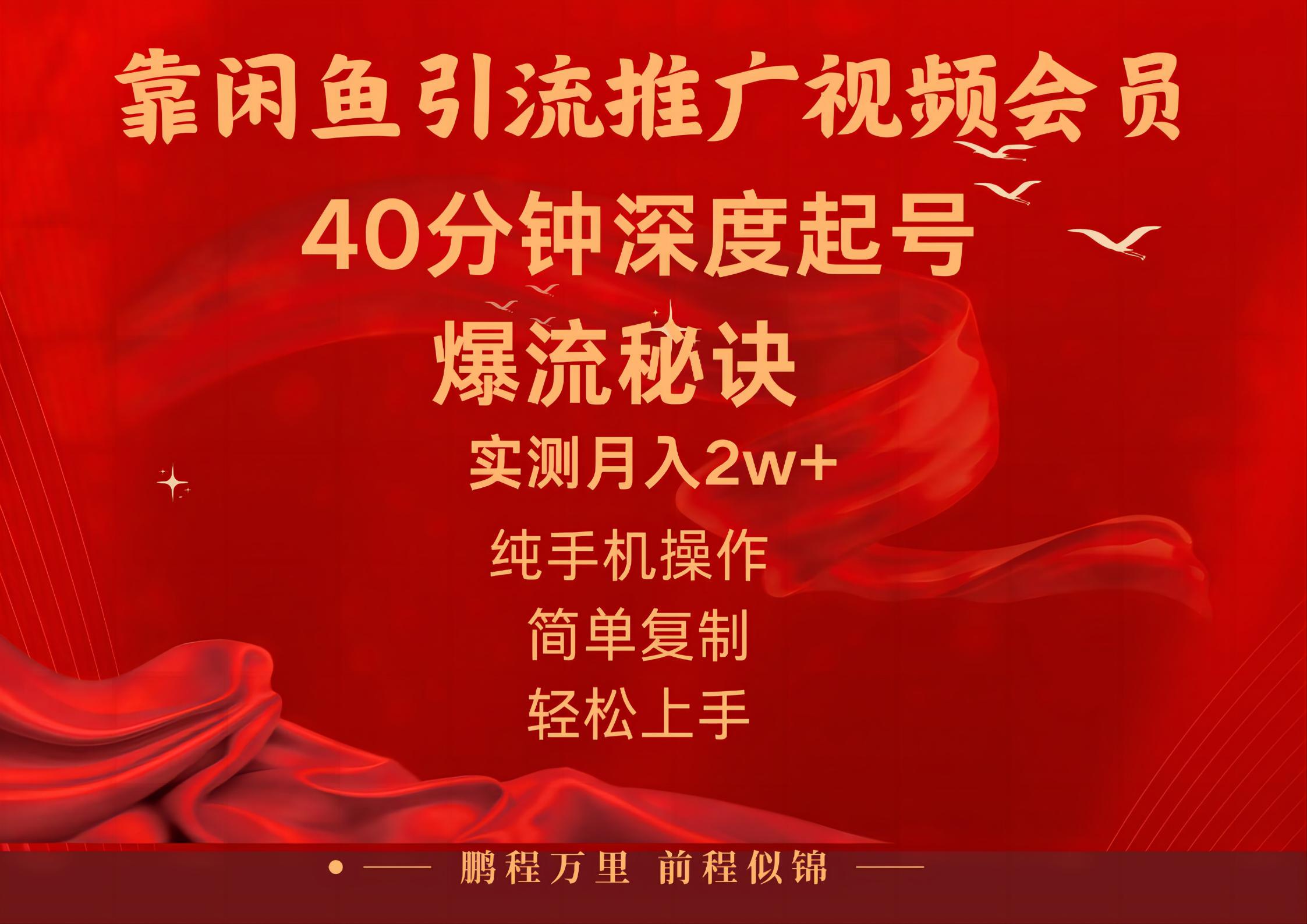 闲鱼暴力引流推广视频会员，能做到日入2W+，操作简单副业项目课程-副业赚钱项目-副业赚钱创业-手机赚钱副业-挂机项目-鹿图社副业网-资源网-无人直播-引流秘籍-电商运营鹿图社