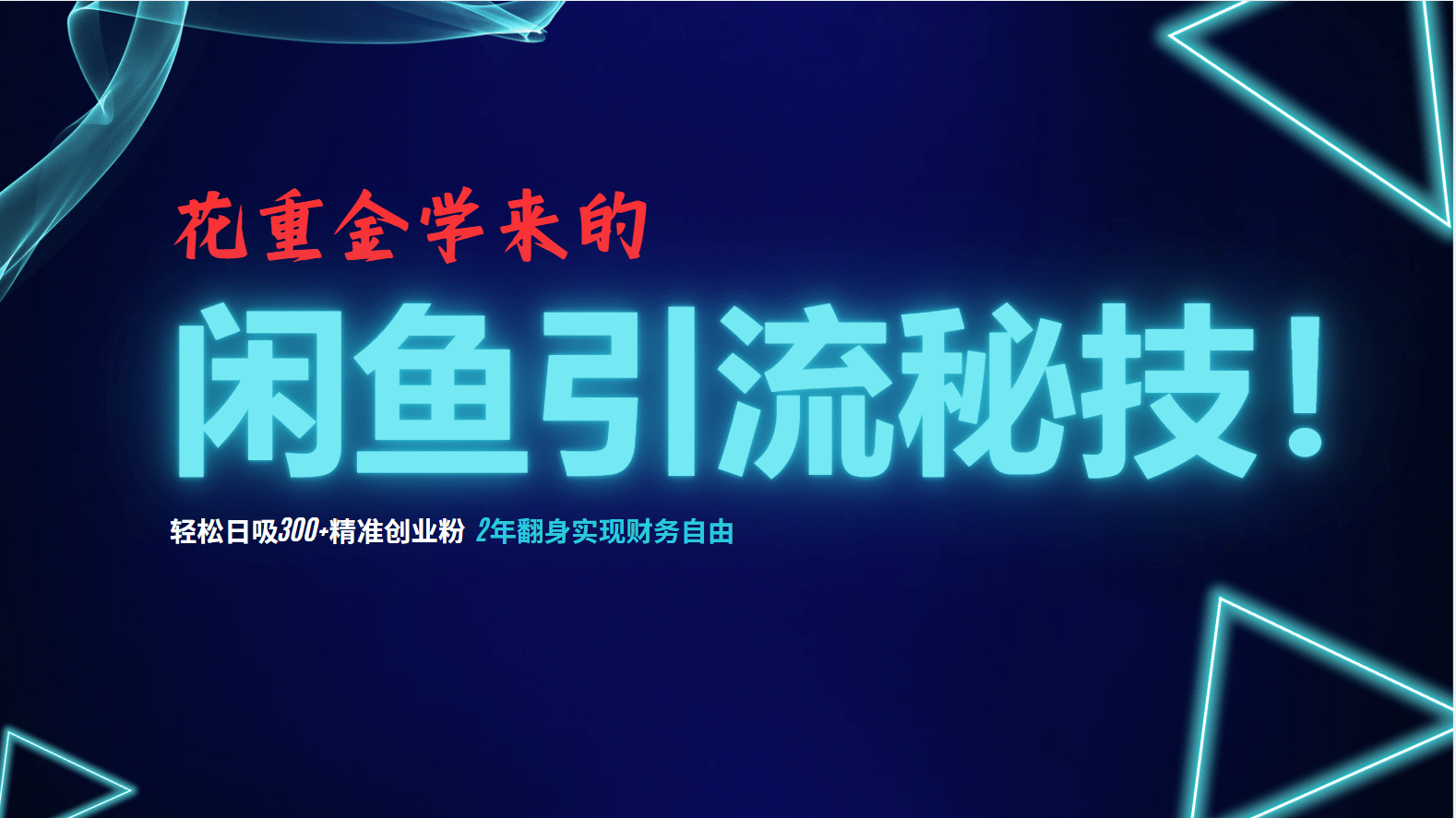 花重金学来的闲鱼引流秘技！轻松日吸300+精准创业粉，每天躺赚5000+副业项目课程-副业赚钱项目-副业赚钱创业-手机赚钱副业-挂机项目-鹿图社副业网-资源网-无人直播-引流秘籍-电商运营鹿图社